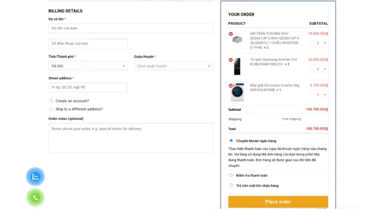 Tích hợp thanh toán online Momo ZaloPay VNPay website điện máy: thanh toán an toàn, đa dạng