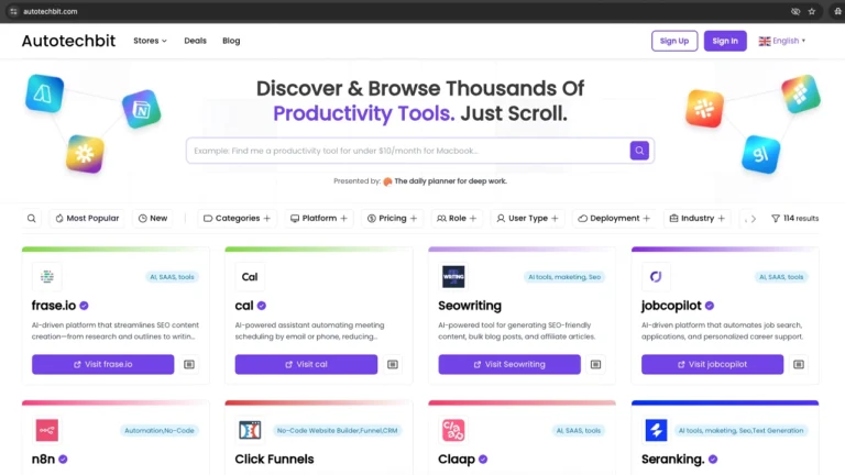 Thiết kế giao diện trang chủ website affiliate tools hiện đại và tối ưu điều hướng.