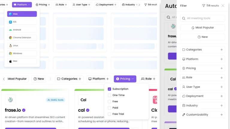 Bộ lọc tìm kiếm nâng cao sử dụng công nghệ AJAX giúp hiển thị kết quả tức thì.